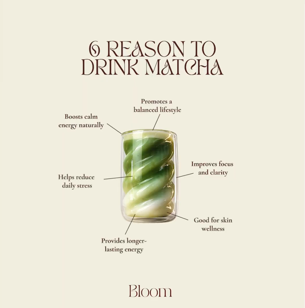 Matcha Health Benefits Explained Simply: The Bloom Guide to Calm Energy & Daily Wellness